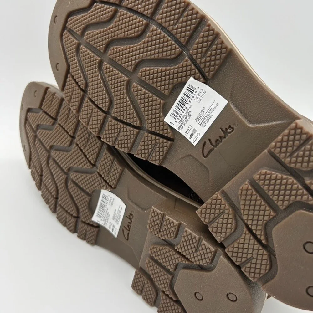 CLARKS Morris Low AP Shoes Men's US 7.5M Brown Beeswax Leather Casual (No Box)‎
